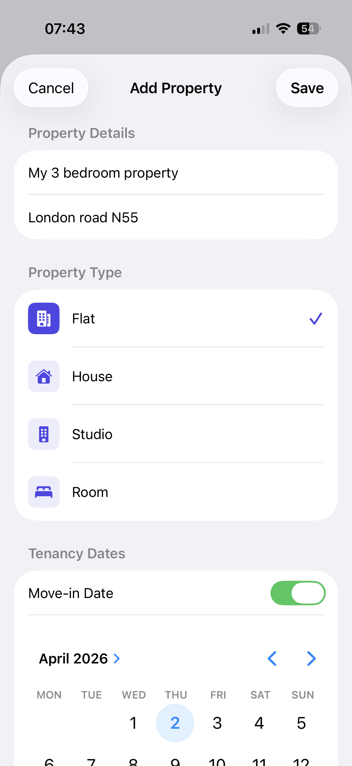 RentSnap — Add a property in seconds