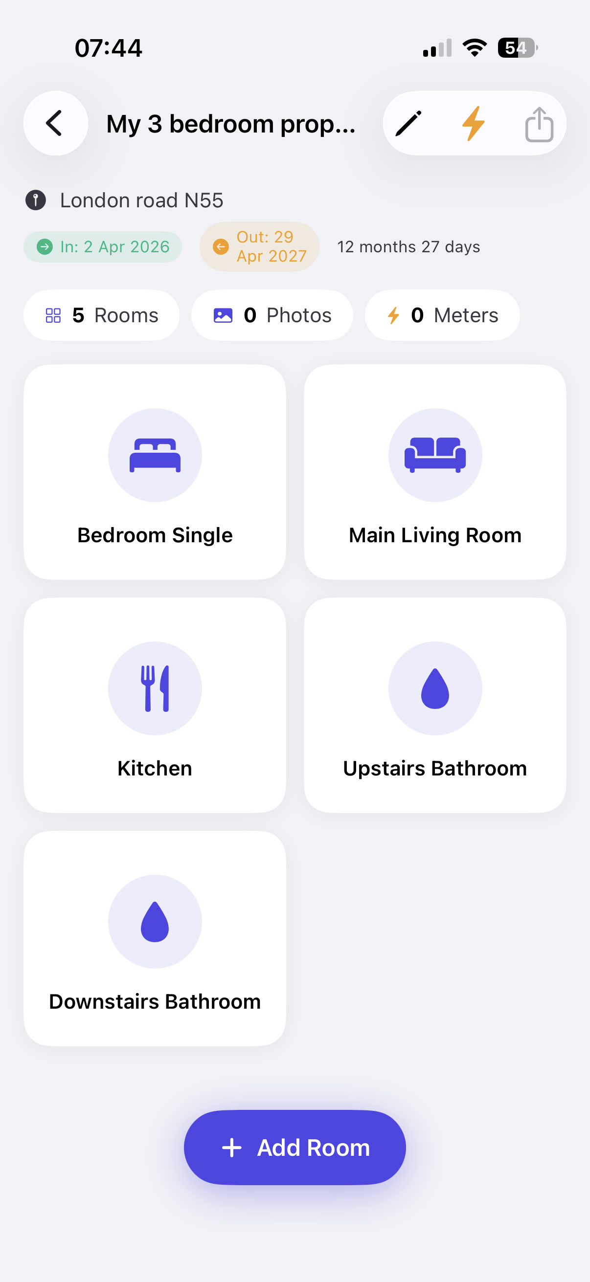 RentSnap — Property dashboard at a glance