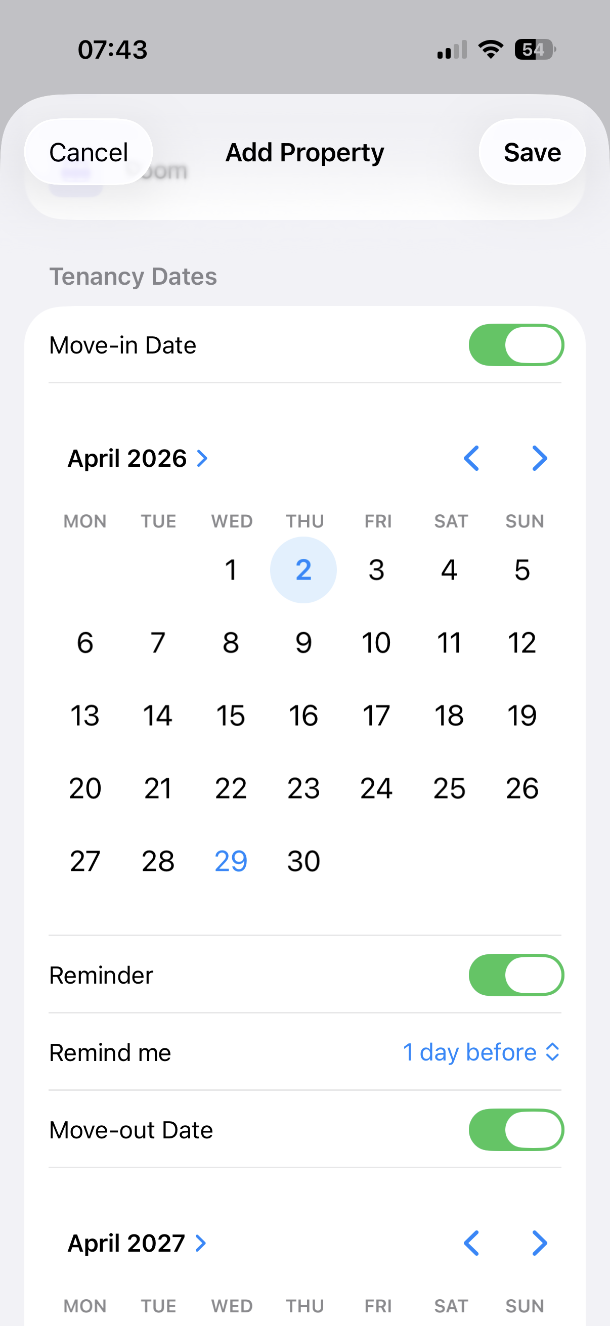 RentSnap — Move-in &amp; move-out reminders