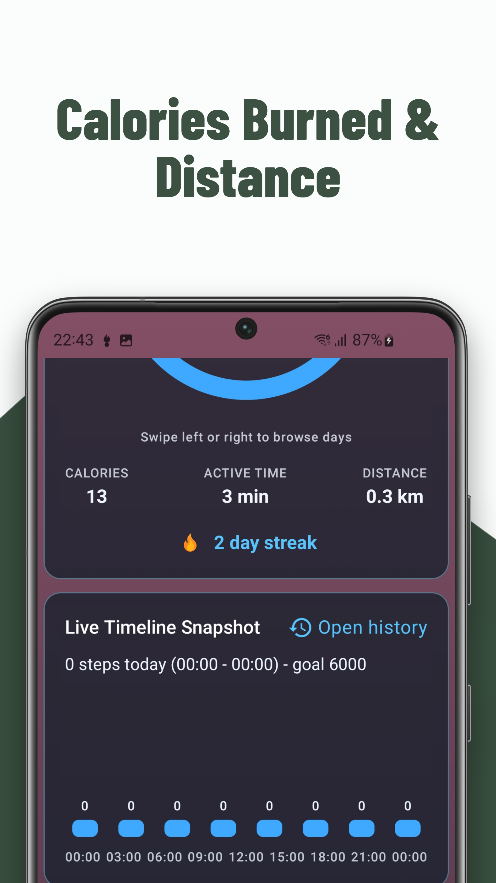 StepZeno Android — Step Tracking screen